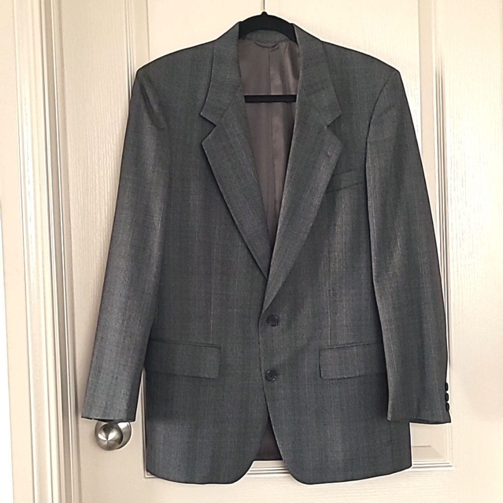 Vintage Givenchy Pure Virgin Wool Gray Blazer, Size 40R